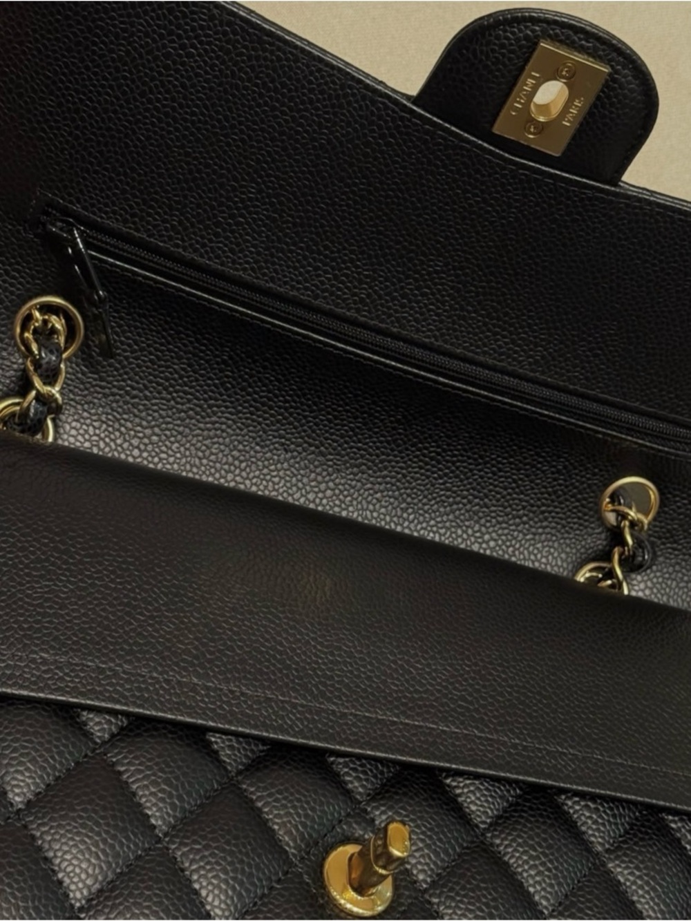 CHANEL Black Quilted Double Flap Shoulder Bag with Gold Hardware - Picture 5 of 7